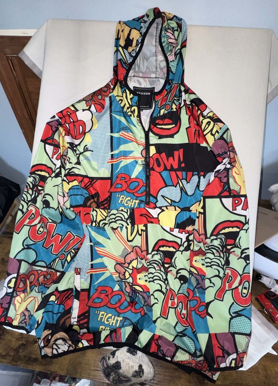 Reason Brand Drip Drip Comic Book Print Anorak Windbreaker Jacket 5XL